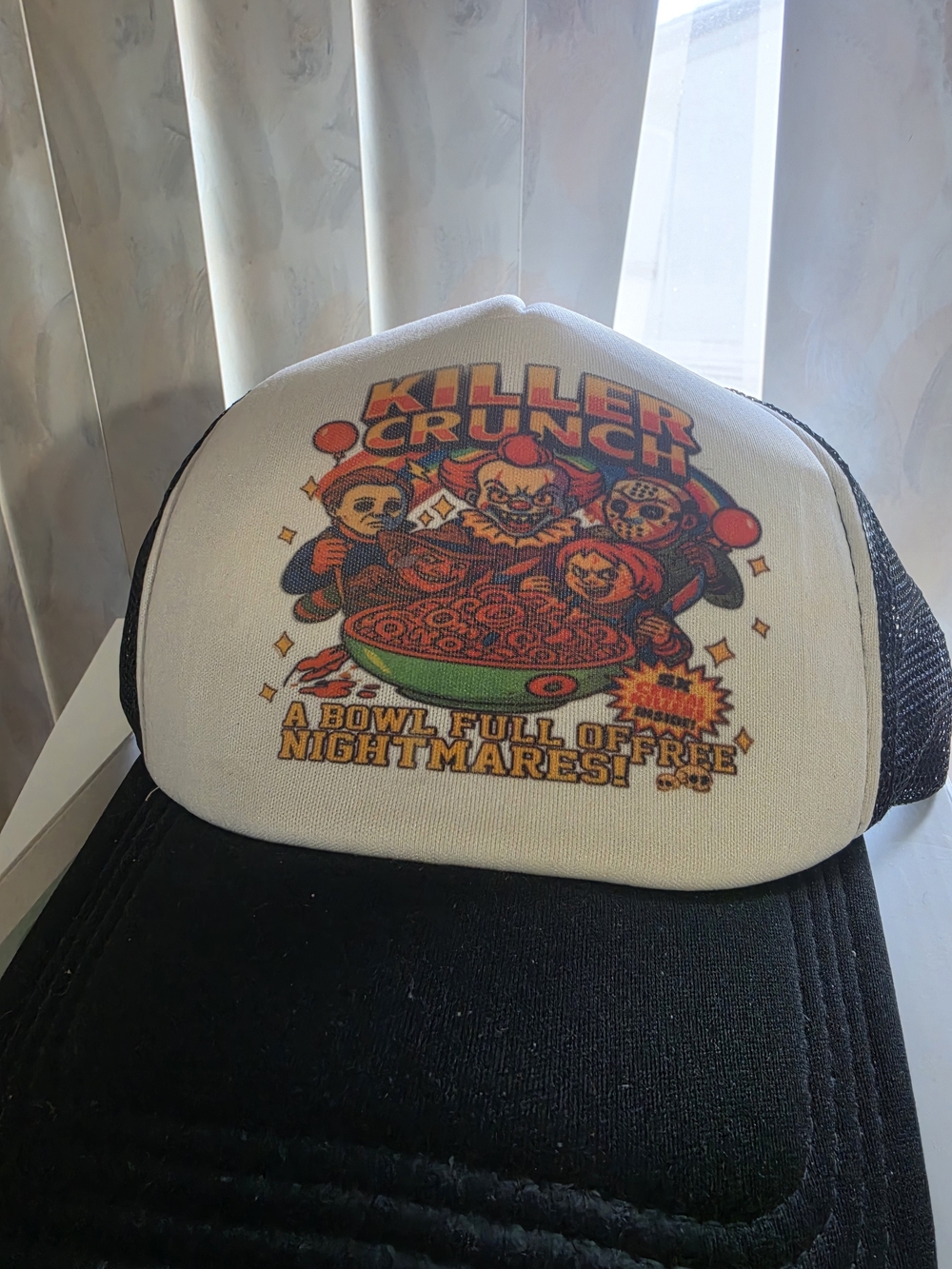 Killer Crunch Graphic Trucker Hat - Black/White - Picture 5 of 5